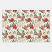 ヴィンテージ香水ボトルレトロクリスマス ラッピングペーパーシート (正面)