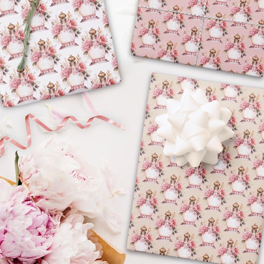 ヴィンテージ香水ボトル誕生日又は任意の大事な行事 ラッピングペーパーシート