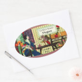 ヴィンテージ香水ラベル – レフランスのディ 楕円形シール (封筒)