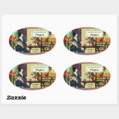 ヴィンテージ香水ラベル – レフランスのディ 楕円形シール (シート)