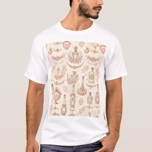 ヴィンテージ香水瓶Tシャツ Tシャツ (正面)
