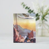 ヴィンテージ香港中国航空旅行はがき ポストカード (スタンド正面)