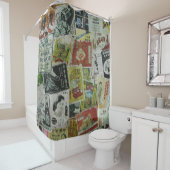 ヴィンテージ香港広告壁。 シャワーカーテン (インサイチュ)