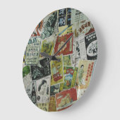 ヴィンテージ香港広告壁。 ラージ壁時計 (傾斜)