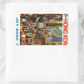 ヴィンテージ香港航空の旅行広告 長方形シール (バッグ)