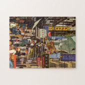 ヴィンテージ香港通り市場デザイン ジグソーパズル (横)