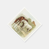 ヴィンテージ馬かわいい任意の目的のパーティーナプキン スタンダードカクテルナプキン (角)