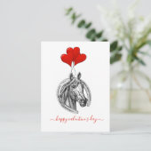 ヴィンテージ馬とハートバレンタイン葉書 シーズンポストカード (スタンド正面)