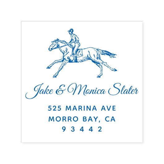 ヴィンテージ馬とライダーエクストレイン差出人住所 セルフインキングスタンプ (デザイン)