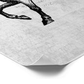 ヴィンテージ馬と音楽紙の背景 ポスター (角)