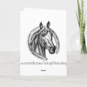 ヴィンテージ馬と馬蹄グリーティングカード カード (裏面)