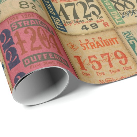 ヴィンテージ馬のチケットの切り離し又は包装紙 ラッピングペーパー (ロールコーナー)