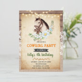 ヴィンテージ馬のテーマ誕生日の招待 招待状 (スタンド正面)