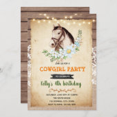 ヴィンテージ馬のテーマ誕生日の招待 招待状 (正面/裏面)