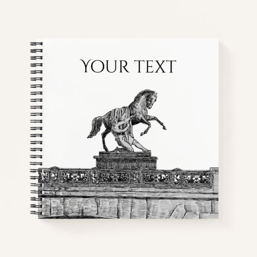 ヴィンテージ馬の彫刻アニコフ橋 ノートブック (正面)