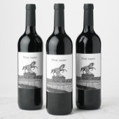ヴィンテージ馬の彫刻アニコフ橋 ワインラベル (ボトル)