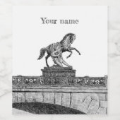 ヴィンテージ馬の彫刻アニコフ橋 ワインラベル (シングルラベル)