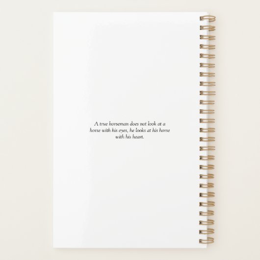 ヴィンテージ馬の馬術の成功 プランナー手帳 (裏面)