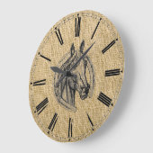 ヴィンテージ馬カメオ ラージ壁時計 (傾斜)