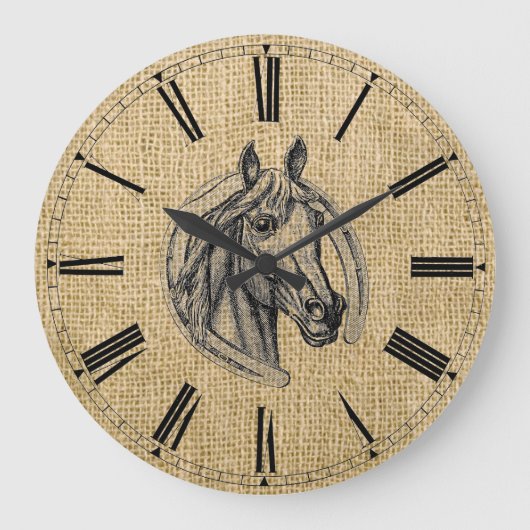 ヴィンテージ馬カメオ ラージ壁時計 (正面)
