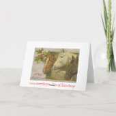 ヴィンテージ馬クリスマスグリーティングカード シーズンカード (裏面)