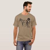 ヴィンテージ馬クリッピングイラストレーションモノグラムティー2 Tシャツ (正面フル)