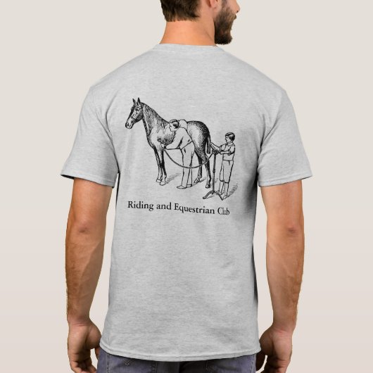 ヴィンテージ馬クリッピングイラストレーションモノグラムティー Tシャツ (裏面)