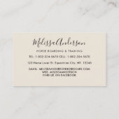 ヴィンテージ馬フローラパーソナライズされた馬術 名刺 (裏面)