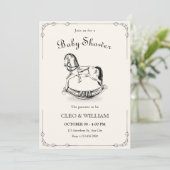 ヴィンテージ馬ベビーシャワー招待状 招待状 (スタンド正面)