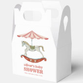 ヴィンテージ馬回転木馬カーニバルベビーシャワー フェイバーボックス (見開き)