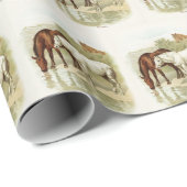 ヴィンテージ馬好きパーティーのタイル状ラップ ラッピングペーパー (ロールコーナー)