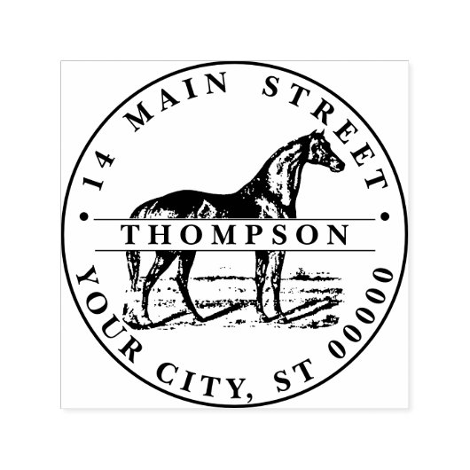 ヴィンテージ馬立名差出人住所 セルフインキングスタンプ (デザイン)