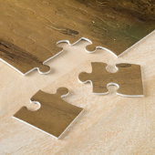 ヴィンテージ馬術ブラウンハンター絵画ウマ ジグソーパズル (側面)