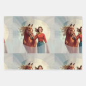 ヴィンテージ馬術ラッピング紙セット ラッピングペーパーシート (正面)