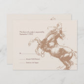 ヴィンテージ馬術結婚式招待状 招待状 (正面/裏面)