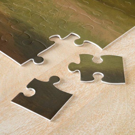 ヴィンテージ馬術黒狩猟馬絵画の ジグソーパズル (側面)