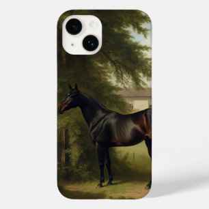 ヴィンテージ馬術黒狩猟馬絵画の Case-Mate iPhone 14ケース