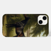 ヴィンテージ馬術黒狩猟馬絵画の Case-Mate iPhoneケース (裏面 (横))