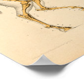 ヴィンテージ馬解剖学プリント骨格 ポスター (角)