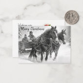 ヴィンテージ馬車クリスマスカード ノートカード (正面/裏面インサイチュ)