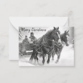 ヴィンテージ馬車クリスマスカード ノートカード (正面)