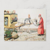 ヴィンテージ馬車メリークリスマスグリーティング シーズンポストカード (正面)