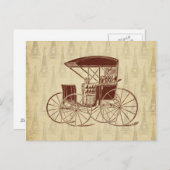 ヴィンテージ馬車inパリ ポストカード (正面/裏面)