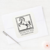 ヴィンテージ馬馬馬術大人感謝 スクエアシール (封筒)