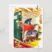 ヴィンテージ馬 ポストカード (正面/裏面)