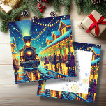 ヴィンテージ駅のクリスマスイブのパーソナライズ<br><div class="desc">クリスマスファッションドに古い駅も人と来一緒に家に作ろうとしている。ヴィンテージレトロな雰囲気この魔法の夜の雪の秋として、私はあなたすべてを願メリーい、明るい。暖かくパーソナライズされた居心地の良い与え雰囲気の甘い休日のカード。</div>