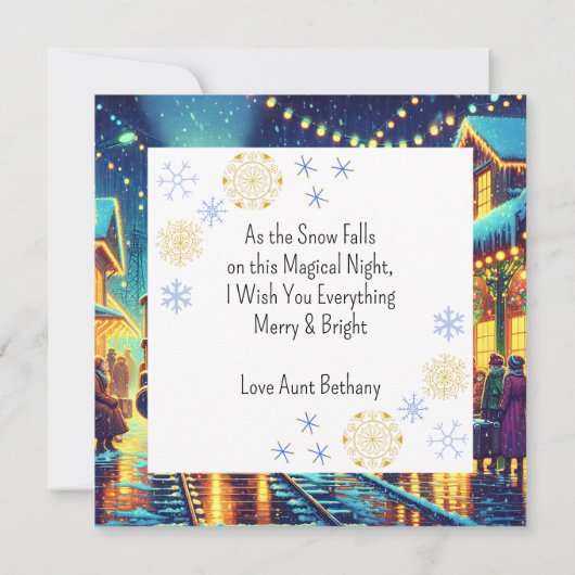 ヴィンテージ駅のクリスマスイブのパーソナライズ (裏面)