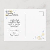 ヴィンテージ駅のクリスマスイブのパーソナライズ ポストカード (裏面)