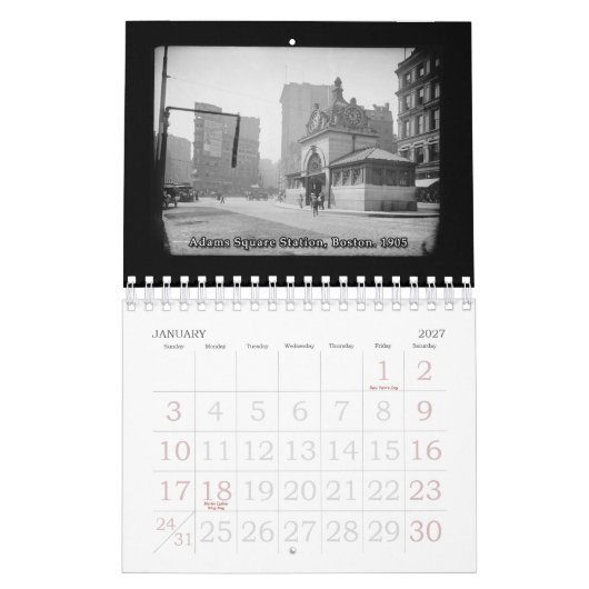 ヴィンテージ駅の写真1890s - 1900s カレンダー (1月 2027)