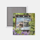 ヴィンテージ駅シンボルや象徴 マグネット (正面/裏面)